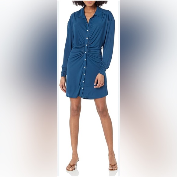 Cing A Sep Blue Button-Down Dress SizeM